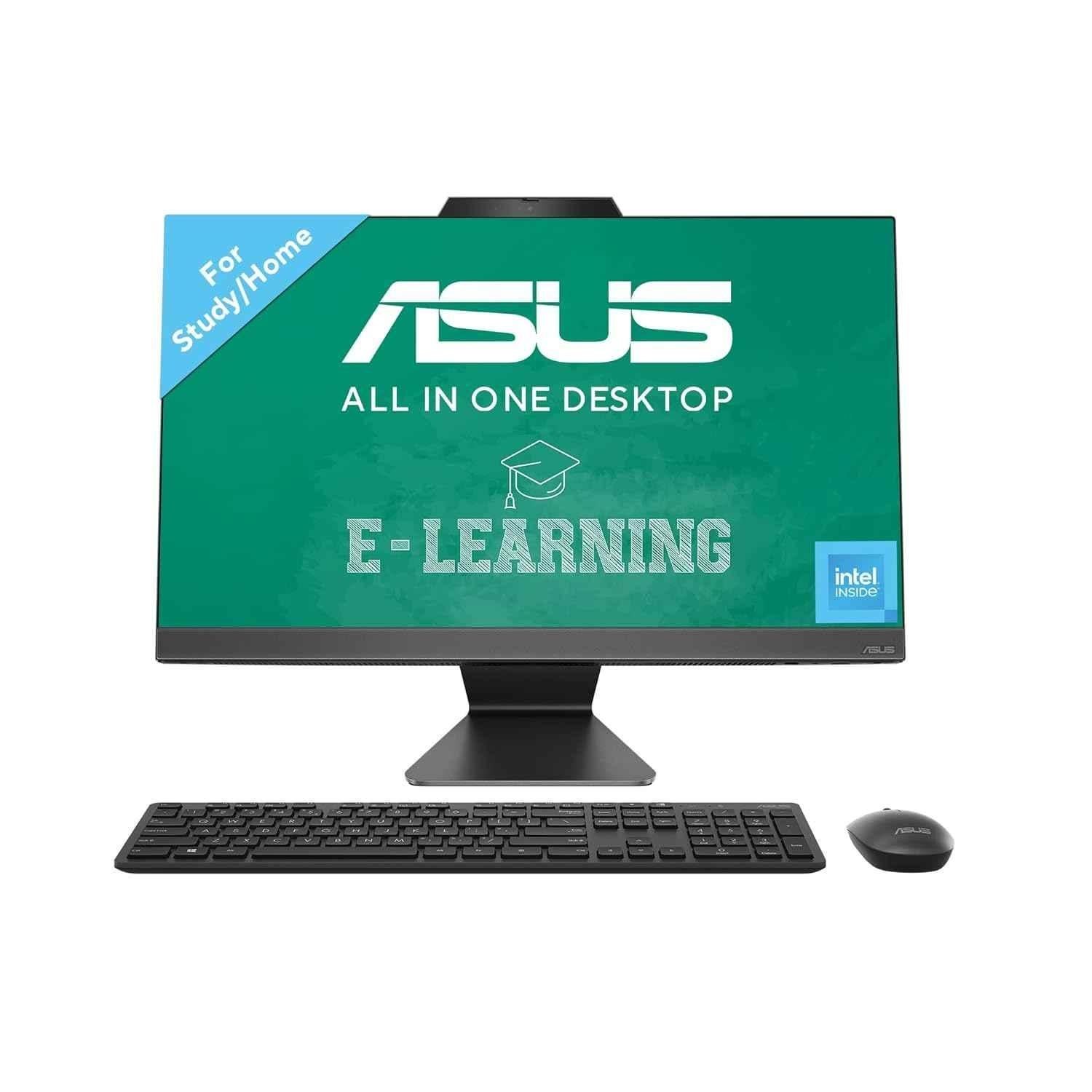 Asus 21.45 inch Black FHD All-in-One Desktop with Intel 7305/8GB/512GB/Windows 11/MS Office 365 Basic/Office 2024/ Wireless Keyboard & Mouse, A3202WBA-BPB006WS