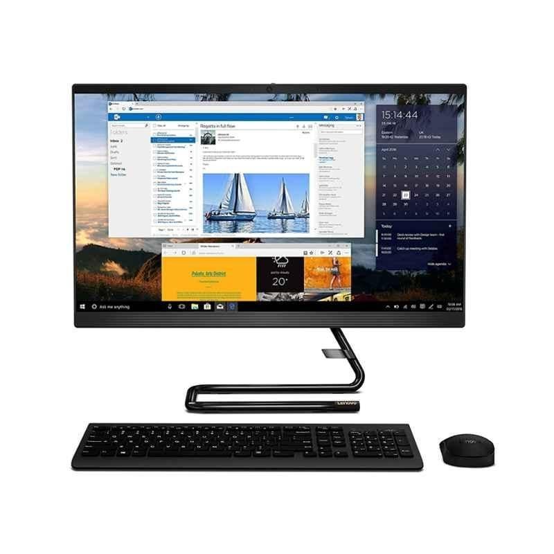 Lenovo IdeaCentre A340 10th Gen Intel Core i5/8GB RAM/1TB HDD/Windows 10/Office 2019/23.8 inch FHD/Wireless Keyboard & Mouse Black All-in-One Desktop, F0E800VDIN