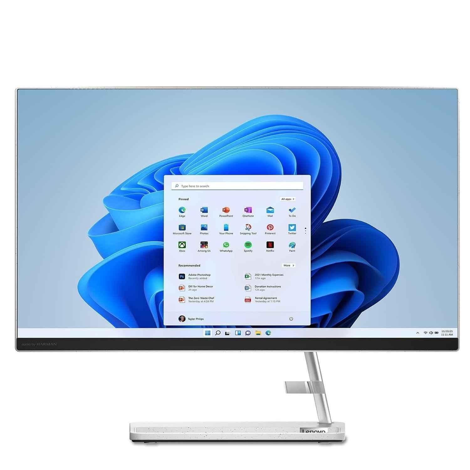 Lenovo IdeaCentre 3 23.8 inch All-in-One Desktop 12th Gen Intel i3 8GB/512GB SSD FHD WVA 3-Side Edgeless with Alexa Built-in /Win11/MS Office 2021/HD 720p Camera/Wireless Keyboard & Mouse F0GH017DIN