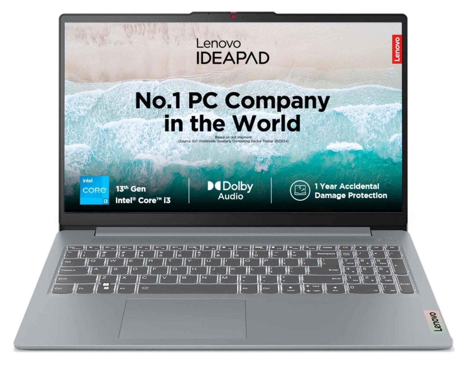 Lenovo IdeaPad Slim 3 Arctic Grey Laptop with 13th Gen Intel Core i3-1315U/8GB/512GB SSD/Win 11 & 15.6 inch FHD Display, 82X700HJIN