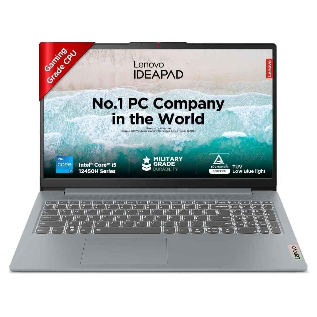 Lenovo IdeaPad Slim 3 Arctic Grey Laptop with Intel Core i5-12450H/12th Gen/DDR5/16GB/512GB Windows 11 Home & 15.6 inch Display, 83ER008DIN