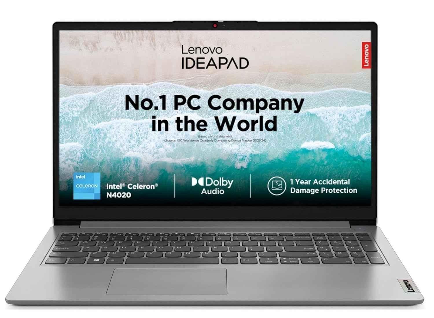 Lenovo IdeaPad Slim 115IGL7 Grey Laptop with Intel Celeron N4020/12th Gen/DDR4/8GB/512GB Windows 11 Home & 15.6 inch Display, 82V700KHIN