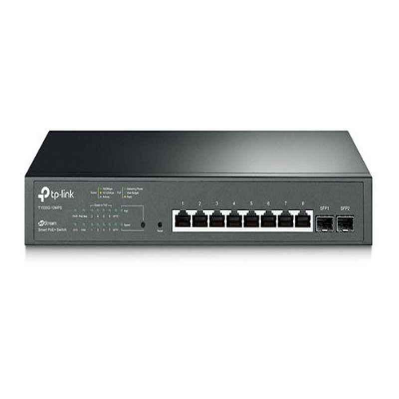 TP-Link Jetstream 8 Ports Gigabit Smart POE Plus Switch with 2 SFP Slots, T1500G-10MPS