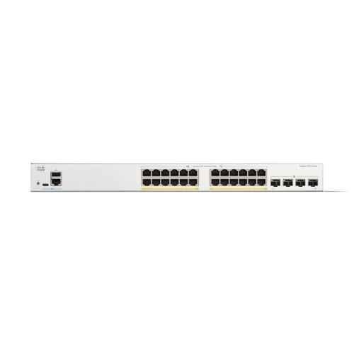 Cisco 24 Ports GE POE 4x1G SFP Managed Switch, C1300-24P-4G
