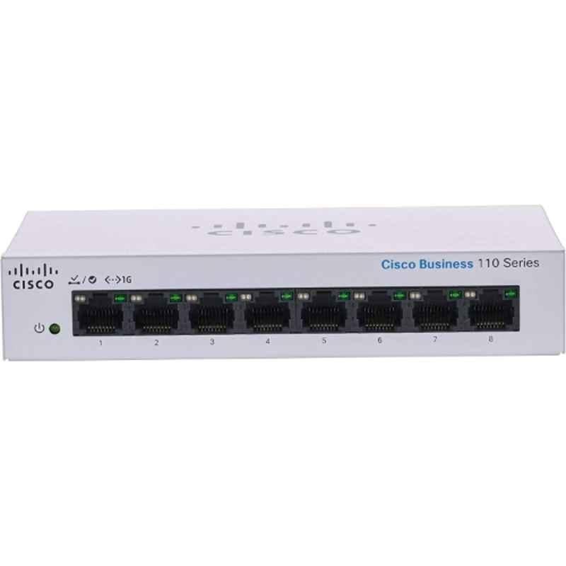 Cisco 110 Series 8 Port Gigabit Rackmount Unmanaged Network Switch, CBS110-8T-D-IN