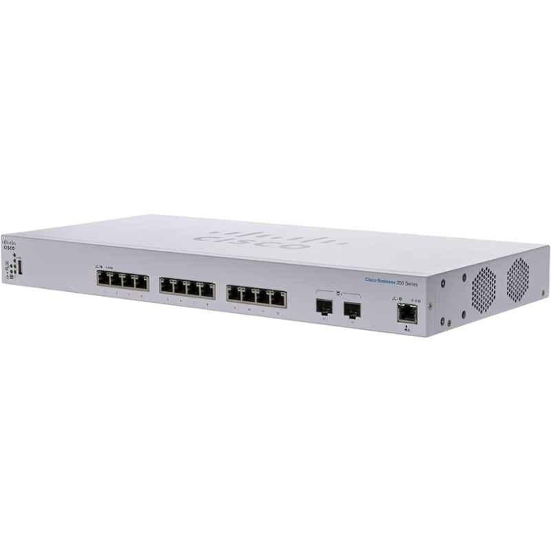 Cisco 64.1W 12 Port Full PoE 2x10G SFP+ Managed Network Switch, CBS350-12XT