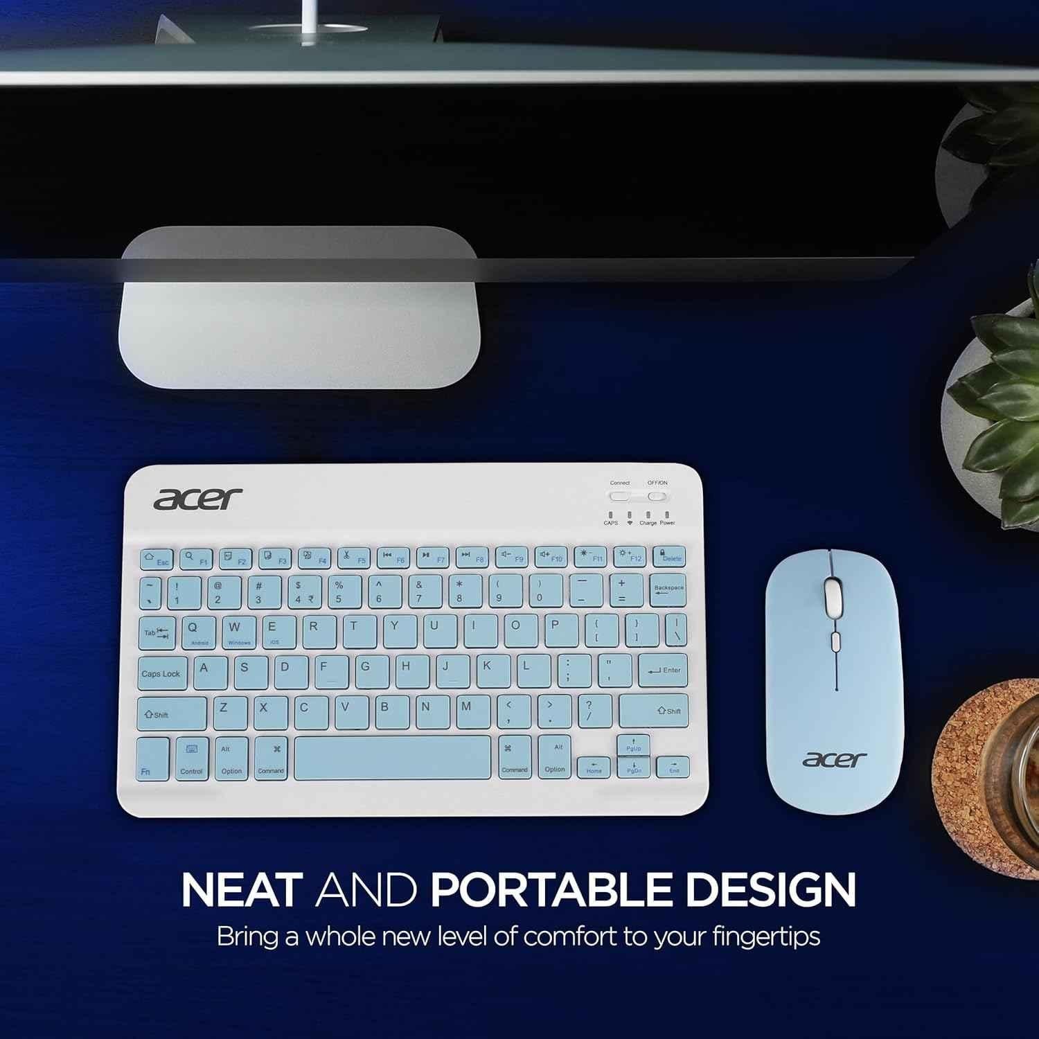Acer Blue 10m Wireless Keyboard & 3 DPI Mouse Combo, ZC.A01SI.222 - view 1