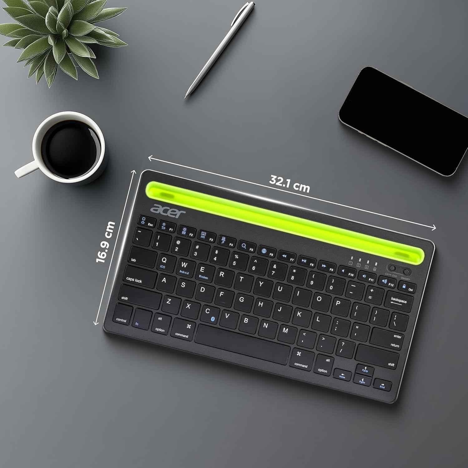 Acer ABS Black Swift Slim Wireless Rechargeable Keyboard with Cradle, ZC.A01SI.18K - view 2