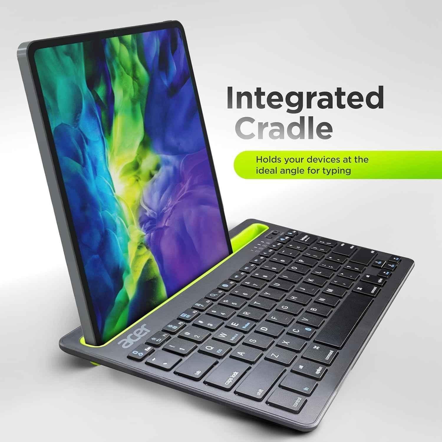 Acer ABS Black Swift Slim Wireless Rechargeable Keyboard with Cradle, ZC.A01SI.18K - view 5