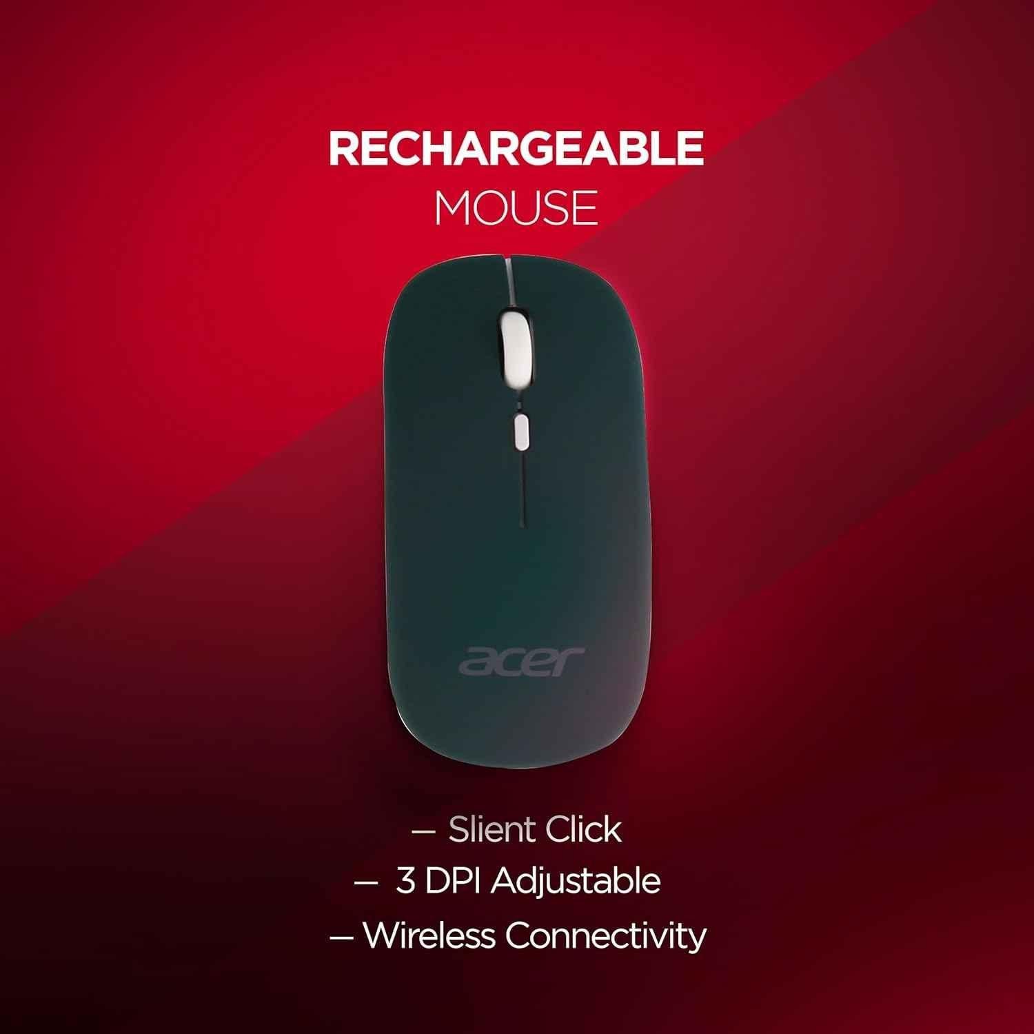 Acer 10m Green Wireless Keyboard & 3 DPI Mouse Combo, ZC.A01SI.18L - view 3