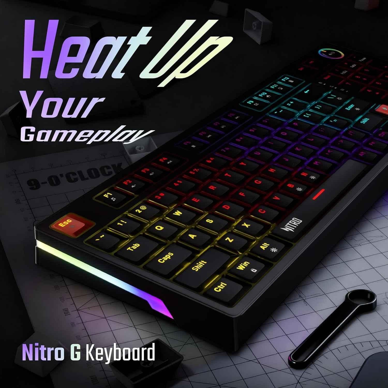 Acer Nitro G 96 Keys Black Wired Mechanical USA-A Gaming Keyboard with RGB Lighting, ZC.A01SI.3RW - view 1