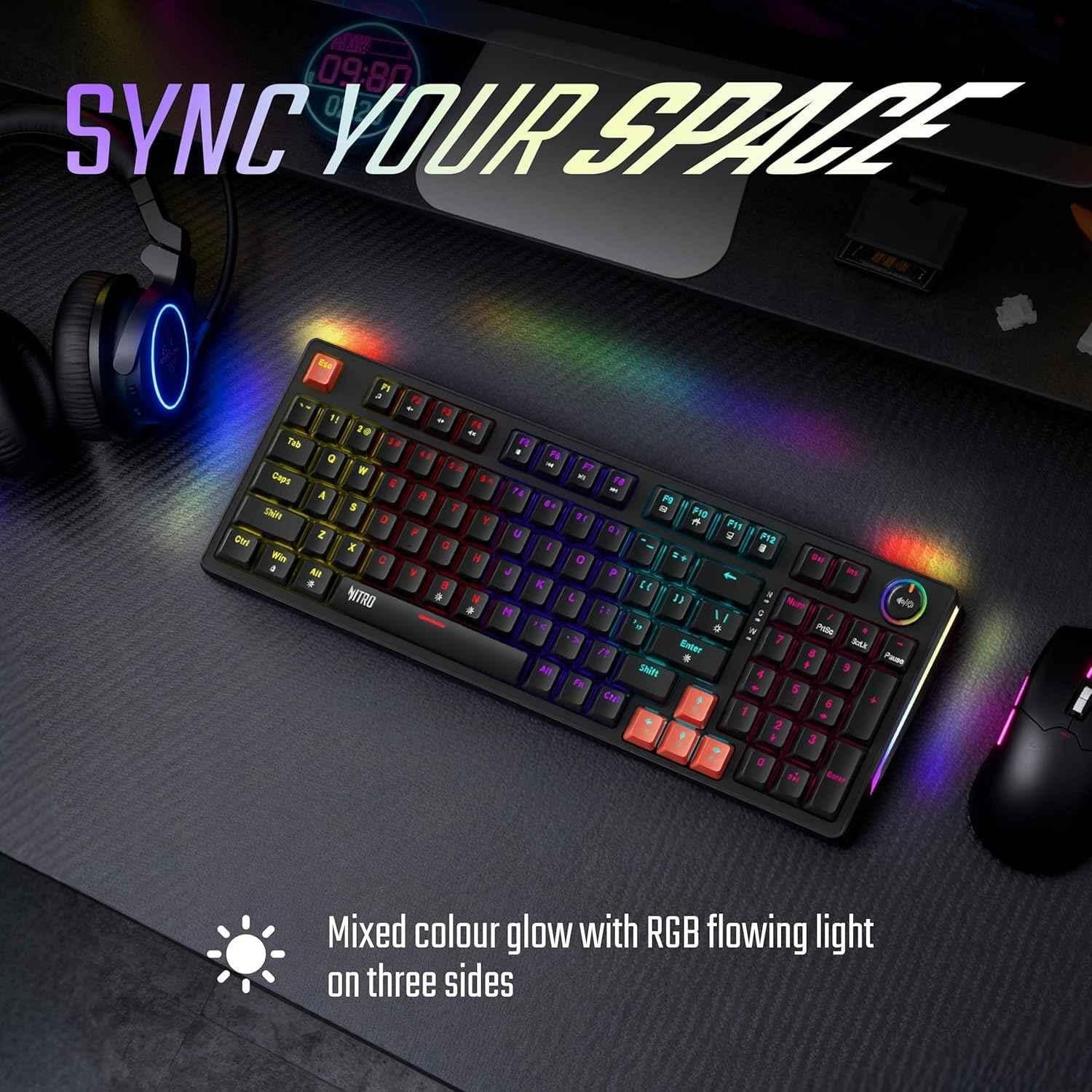 Acer Nitro G 96 Keys Black Wired Mechanical USA-A Gaming Keyboard with RGB Lighting, ZC.A01SI.3RW - view 4