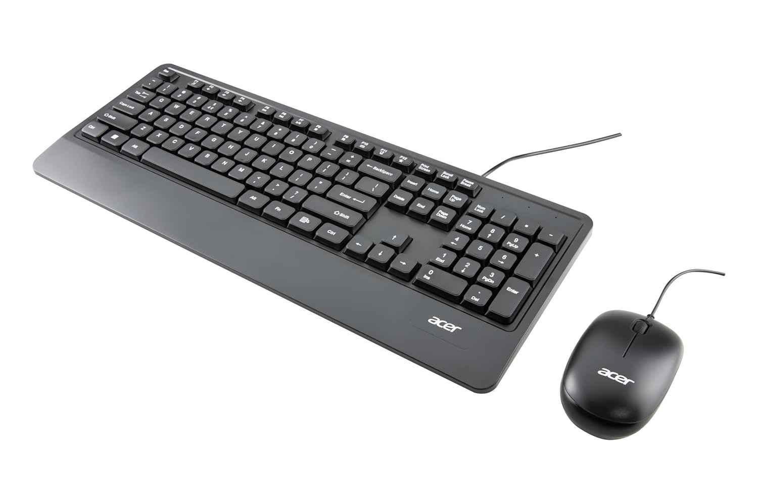 Acer Black USB 2.0 Wired Keyboard & Mouse Combo with 1600 DPI & Rupee Symbol Key, ZC.A01SI.2DQ