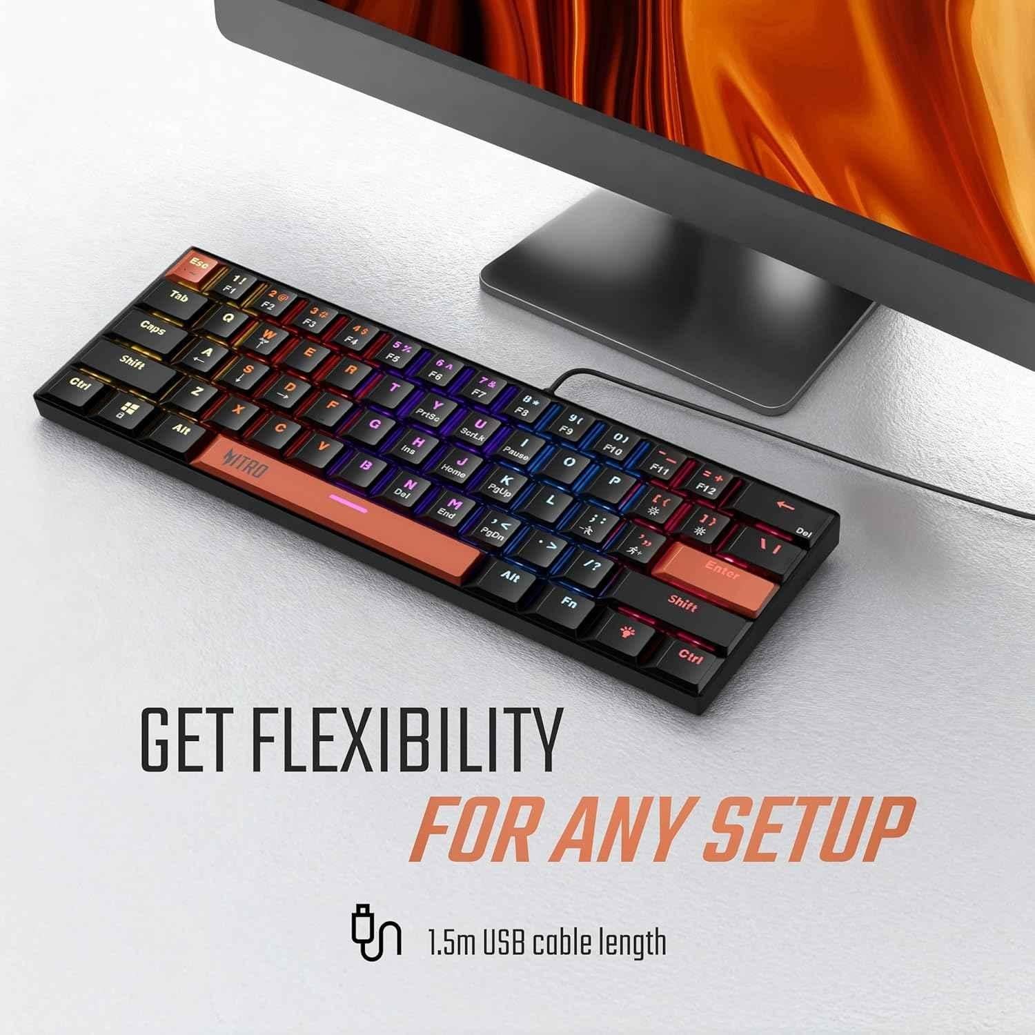 Acer Nitro X 83 Keys Black USB-A Wired Mechanical Gaming Keyboard, ZC.A01SI.3RV - view 2