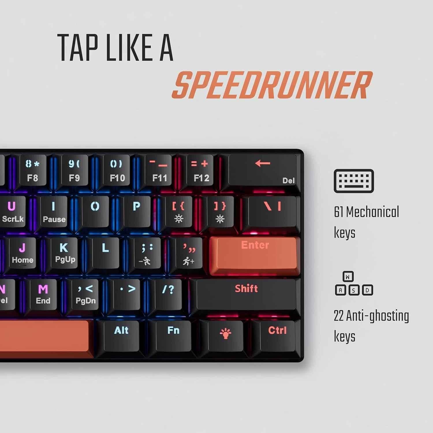Acer Nitro X 83 Keys Black USB-A Wired Mechanical Gaming Keyboard, ZC.A01SI.3RV - view 4