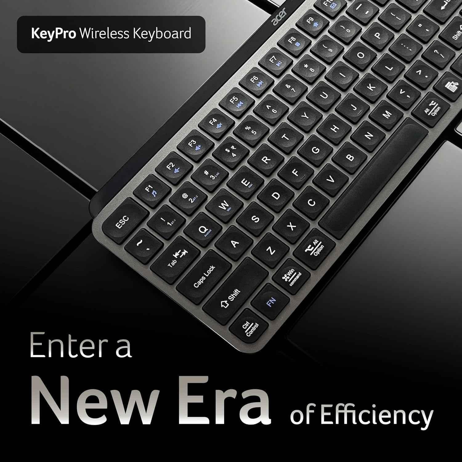 Acer KeyPro X105 105 Keys ABS Grey USB-C Wireless Keyboard with Dual Mode, ZC.A01SI.3ZF - view 2
