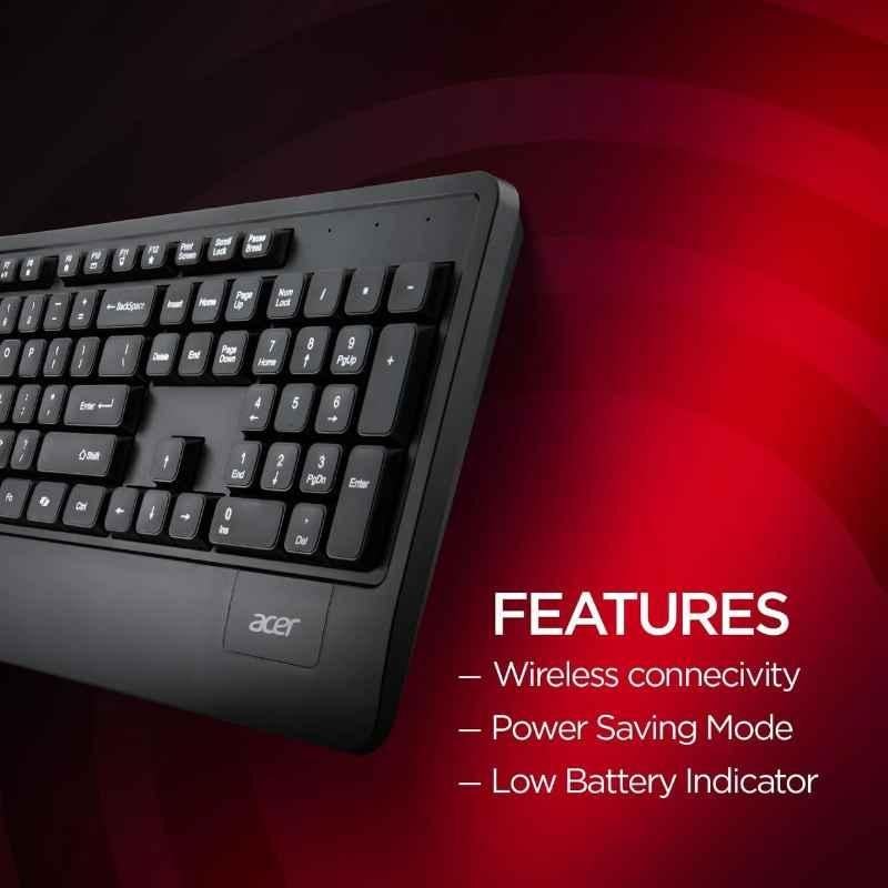 Acer 1600 DPI 2.4 GHz Black Wireless Keyboard & Mouse Combo, ZC.A01SI.2DP - view 3
