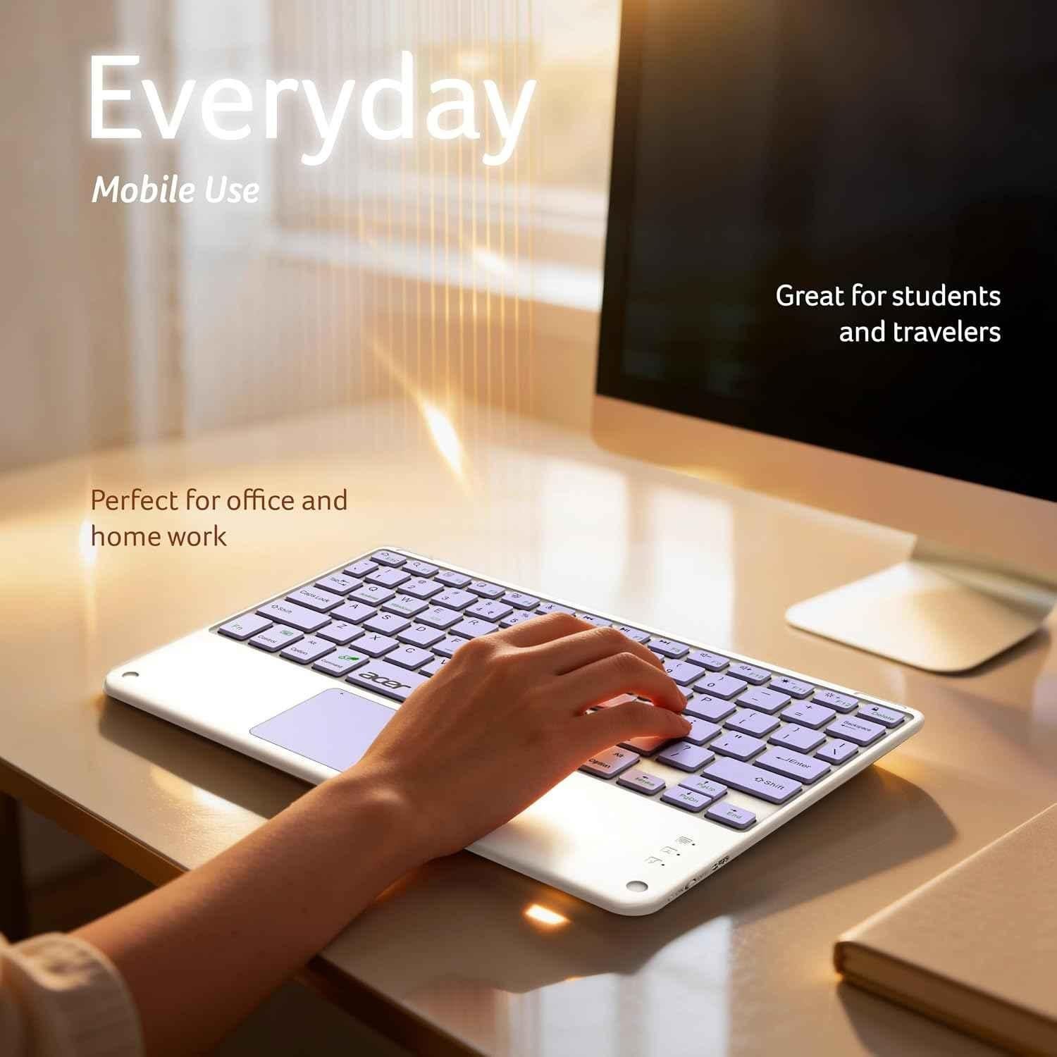 Acer Nano Pad 280mAh Purple Touch Ultra Slim Portable Wireless Keyboard with Built-in Touchpad, ZC.A01SI.4YT - view 1