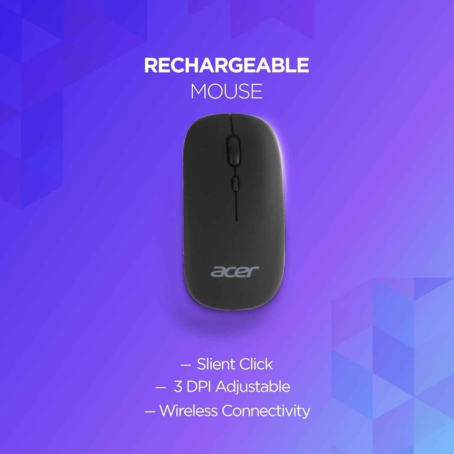 Acer 10m Black Wireless Keyboard & 3 DPI Mouse Combo, ZC.A01SI.223 - view 3