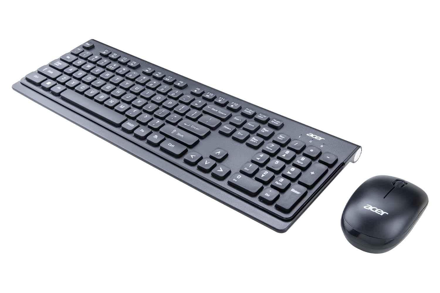 Acer Black Wireless Keyboard & Mouse Combo with 2.4 GHz Nano Receiver & 1600 DPI, ZC.A01SI.0EU