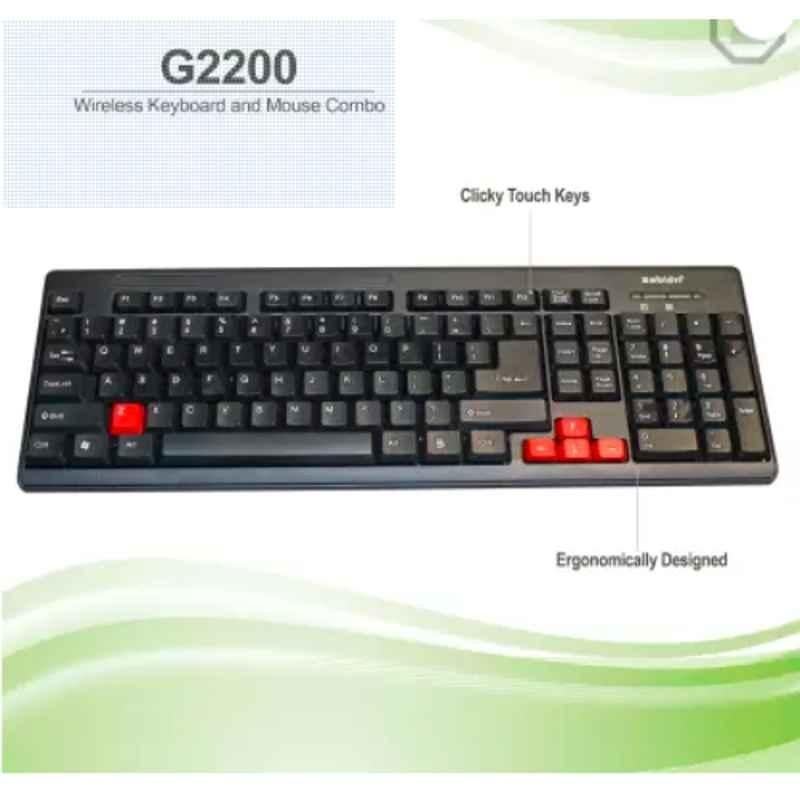 Zebion G2200 1000dpi Black Wireless Keyboard Mouse Combo - view 2