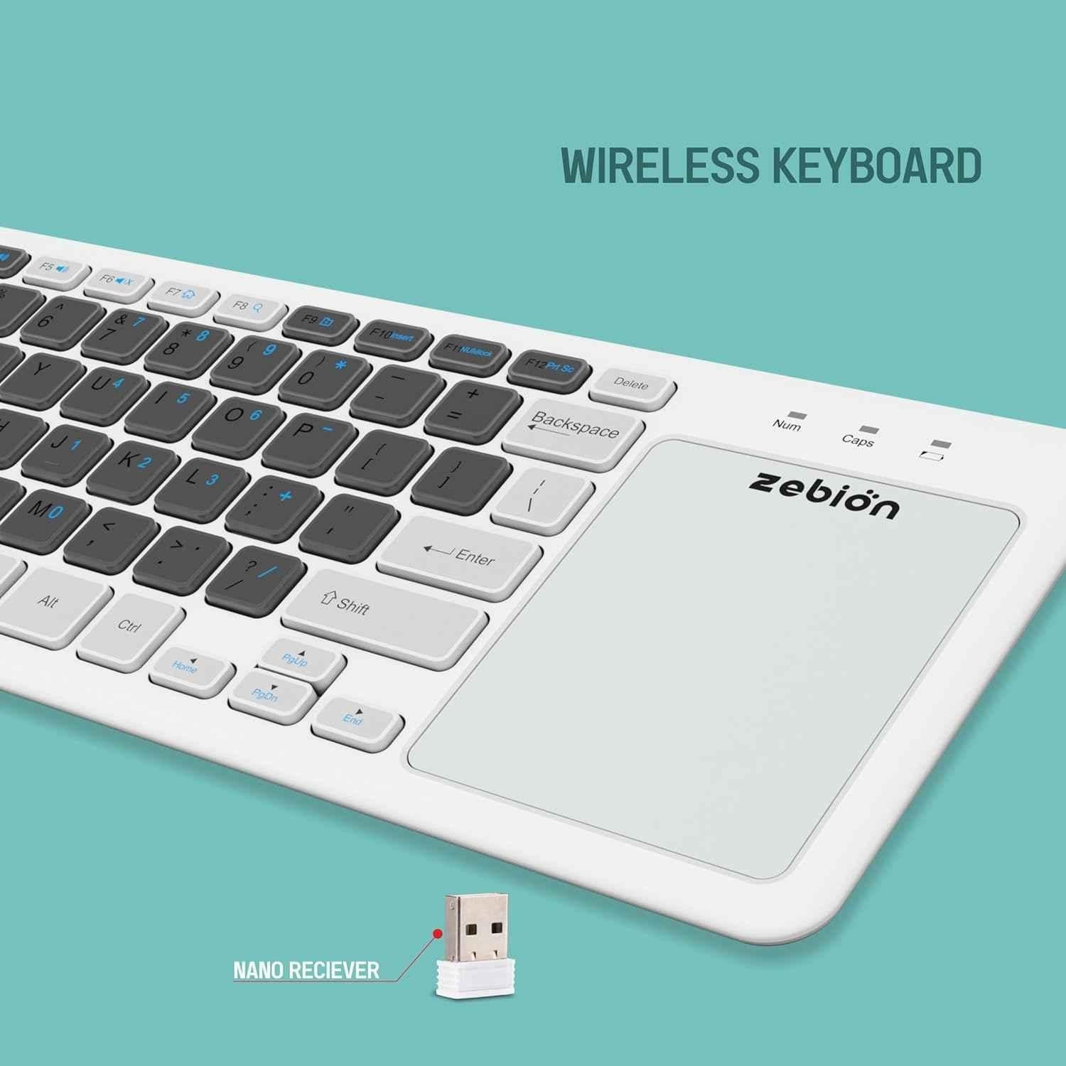 Zebion G3200 Padfusion 2.4GHz Dual Connectivity Wireless Keyboard with Built-in Touchpad - view 4