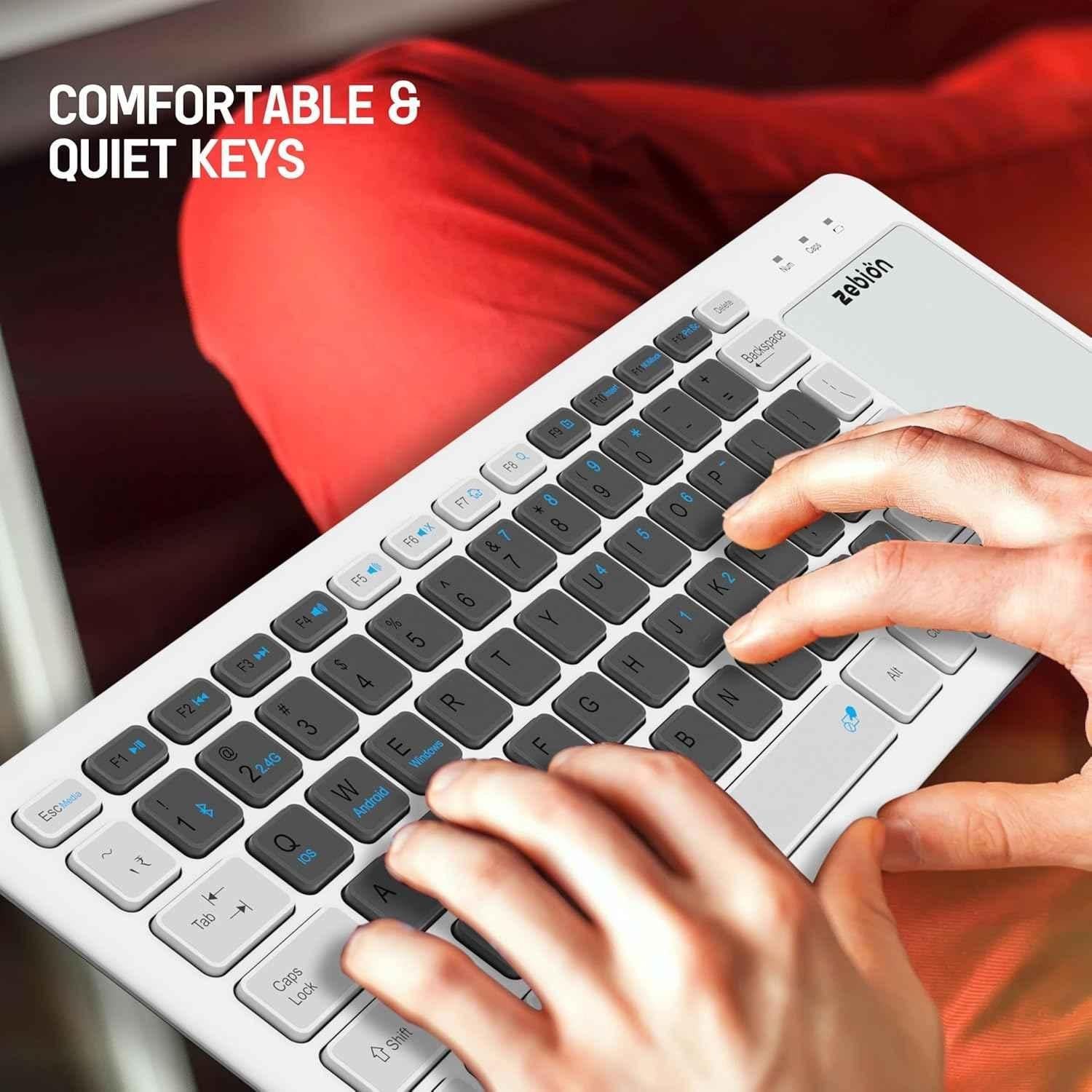 Zebion G3200 Padfusion 2.4GHz Dual Connectivity Wireless Keyboard with Built-in Touchpad - view 5