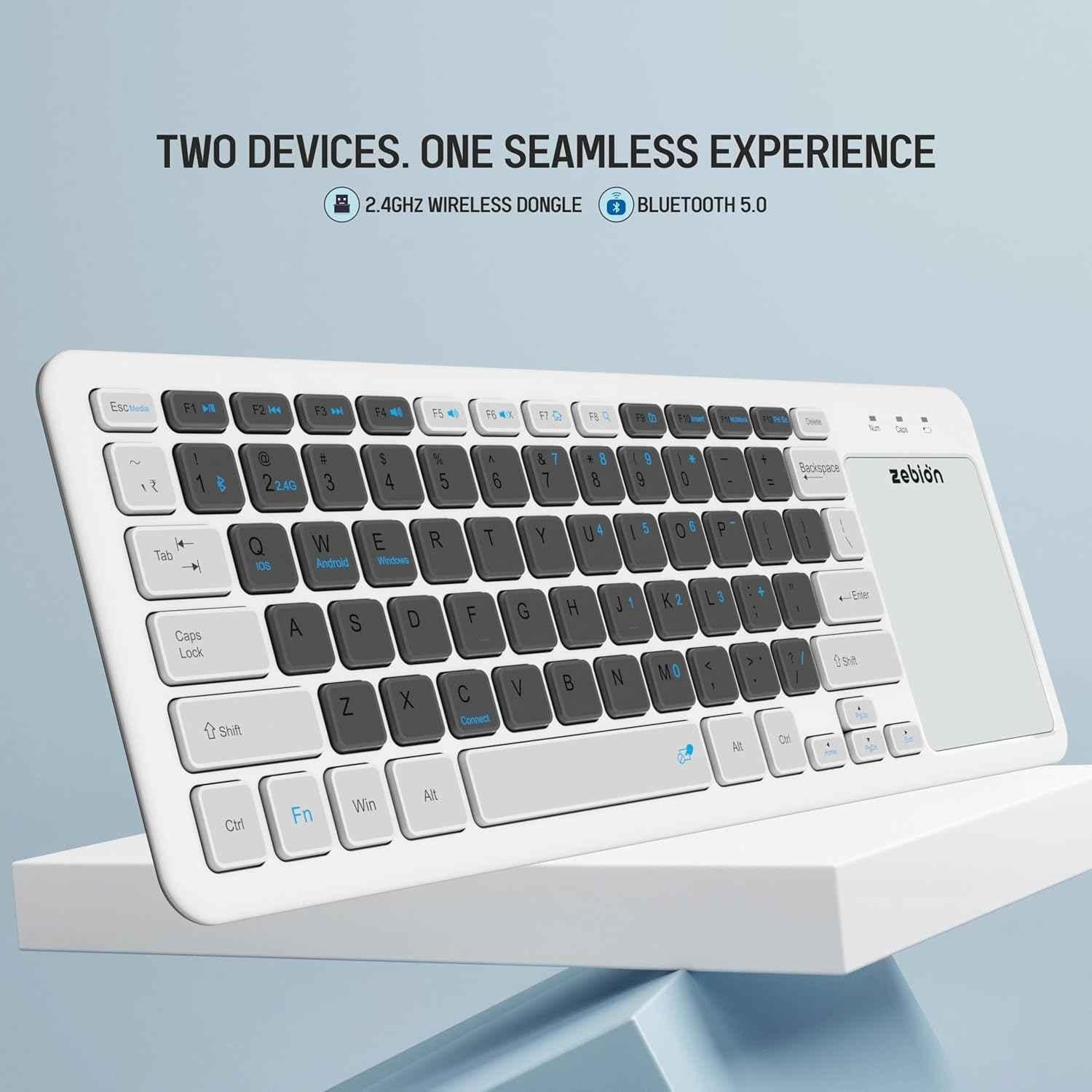 Zebion G3200 Padfusion 2.4GHz Dual Connectivity Wireless Keyboard with Built-in Touchpad - view 6