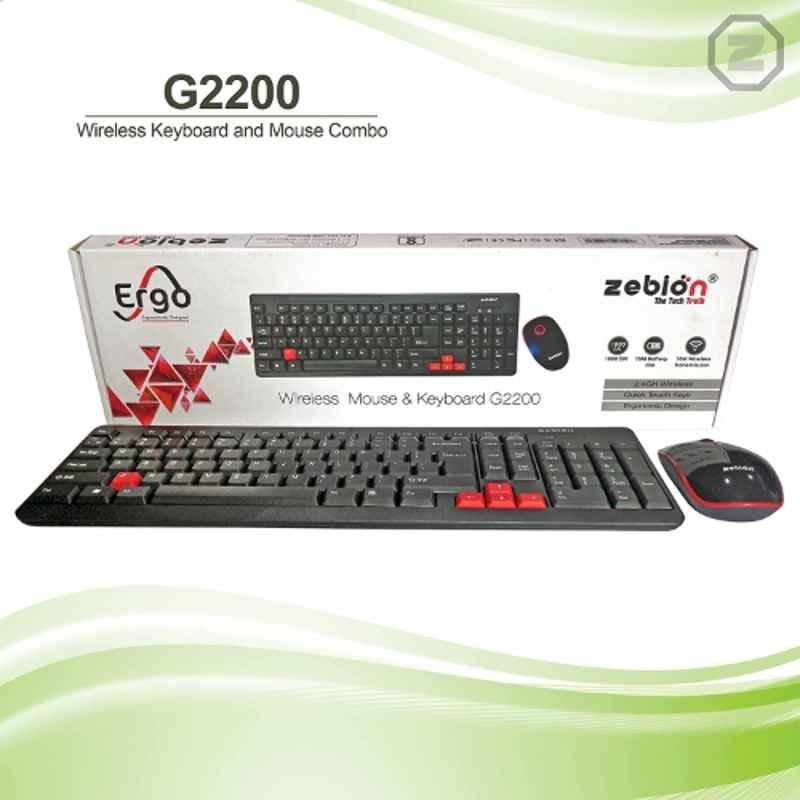 Zebion G2200 Black & White Wireless Keyboard Mouse Combo with Nano Receiver - view 2
