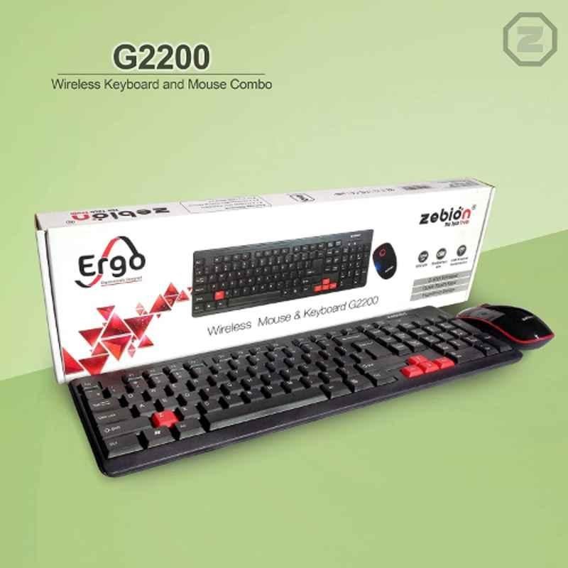 Zebion G2200 Black & White Wireless Keyboard Mouse Combo with Nano Receiver - view 3