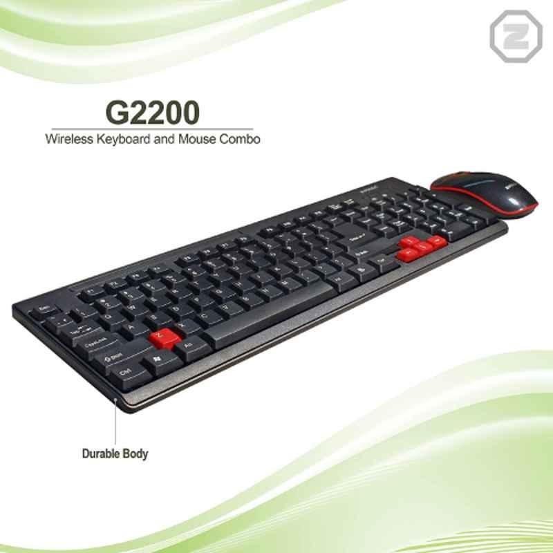 Zebion G2200 Black & White Wireless Keyboard Mouse Combo with Nano Receiver - view 4
