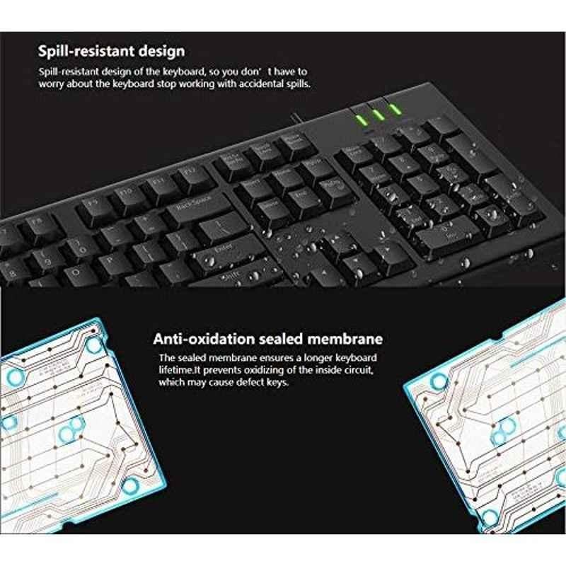 Rapoo NK1800 Wired Black USB Optical Keyboard - view 1