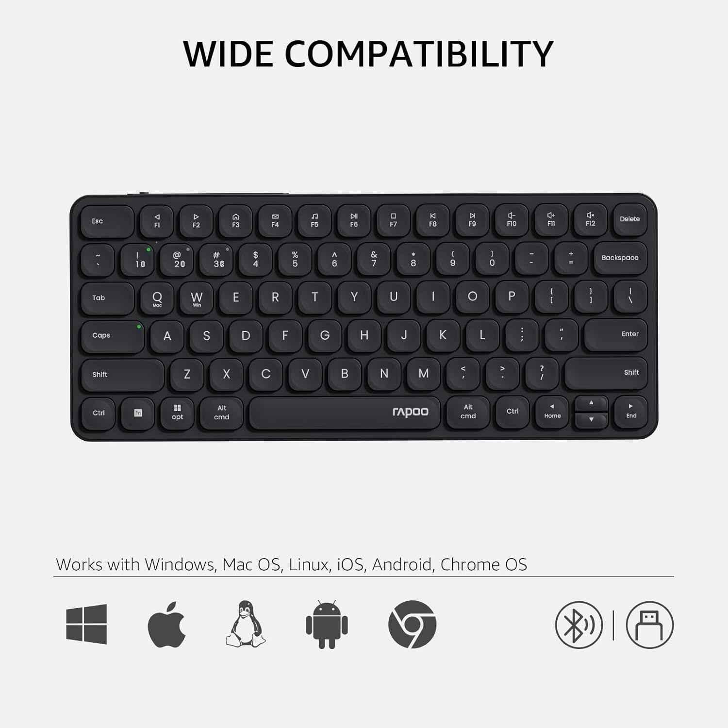 Rapoo E9050L 2.4GHz 78 Key Grey Wireless Keyboard - view 1