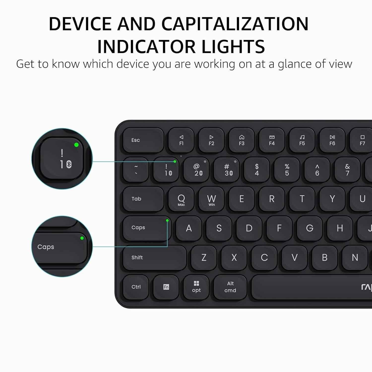 Rapoo E9050L 2.4GHz 78 Key Grey Wireless Keyboard - view 2