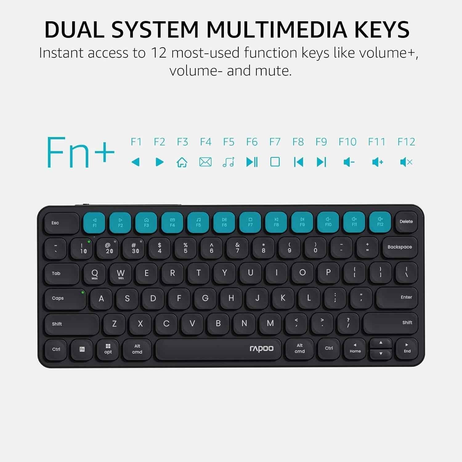 Rapoo E9050L 2.4GHz 78 Key Grey Wireless Keyboard - view 3