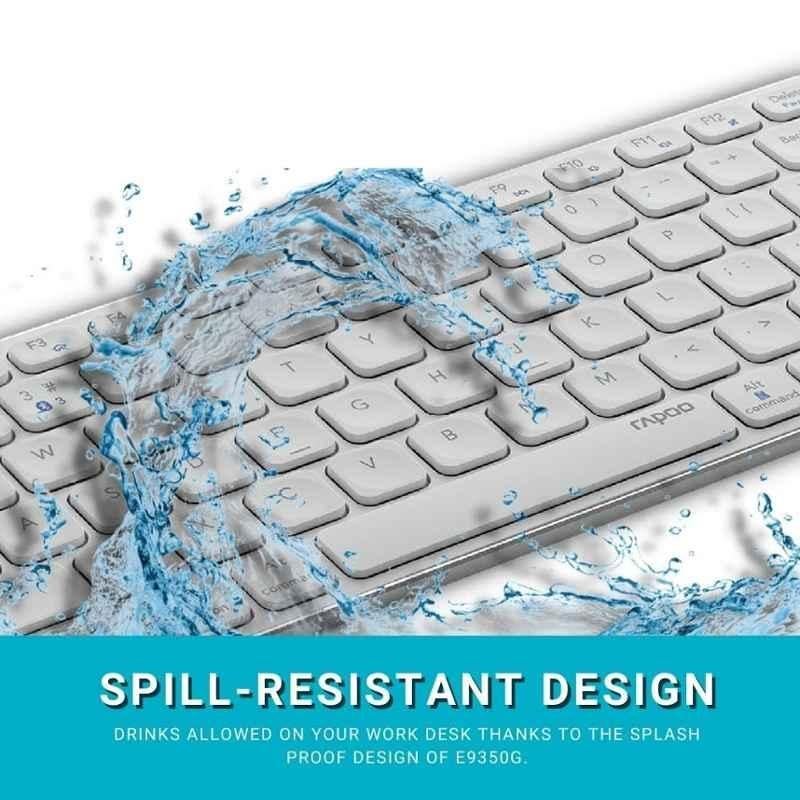 Rapoo E9350G White C-Type Rechargeable Multi-Device Wireless Keyboard - view 2