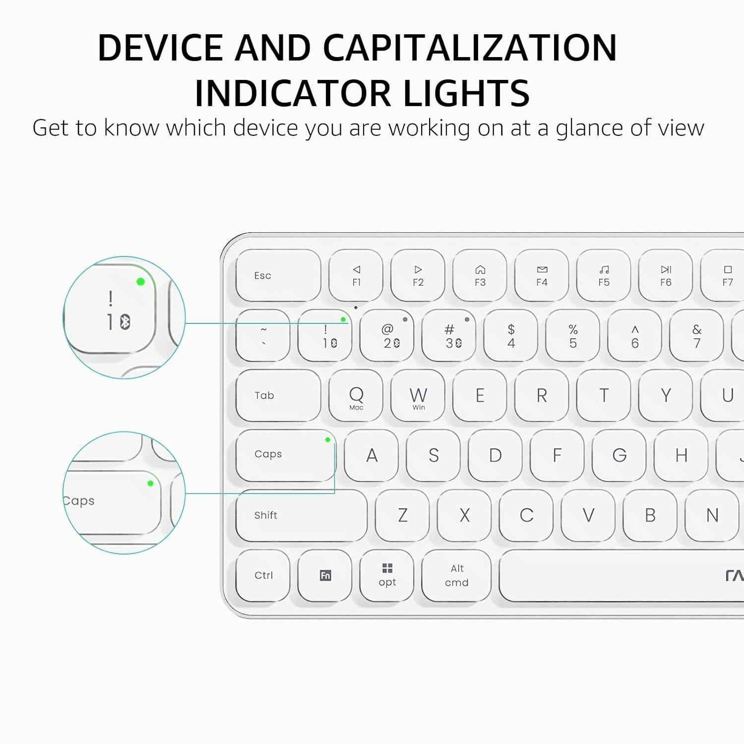 Rapoo E9050L 2.4GHz 78 Key White Wireless Keyboard - view 1