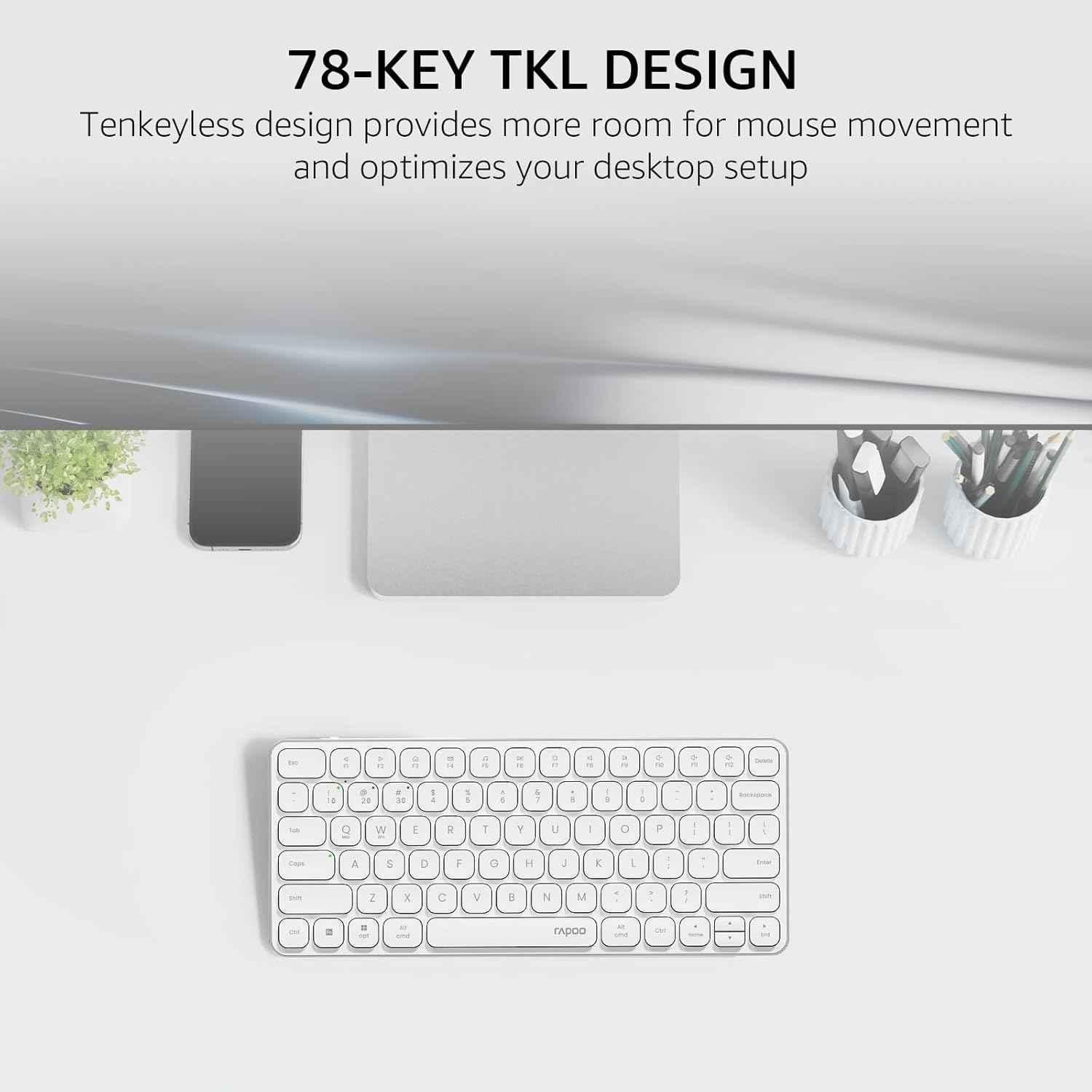 Rapoo E9050L 2.4GHz 78 Key White Wireless Keyboard - view 4