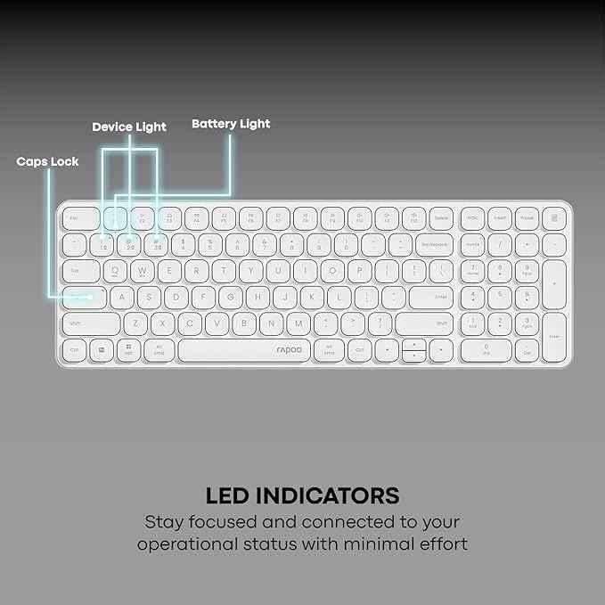 Rapoo E9350L 2.4GHz Bluetooth Wireless Multi-Device Keyboard - view 2