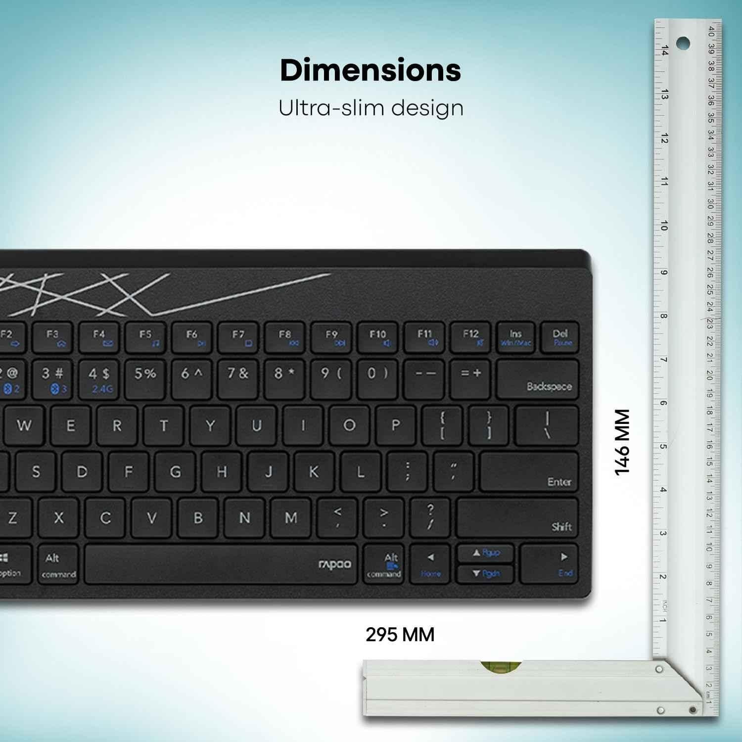 Rapoo K8000M 2.4GHz Black Multi-Mode Wireless Keyboard - view 3