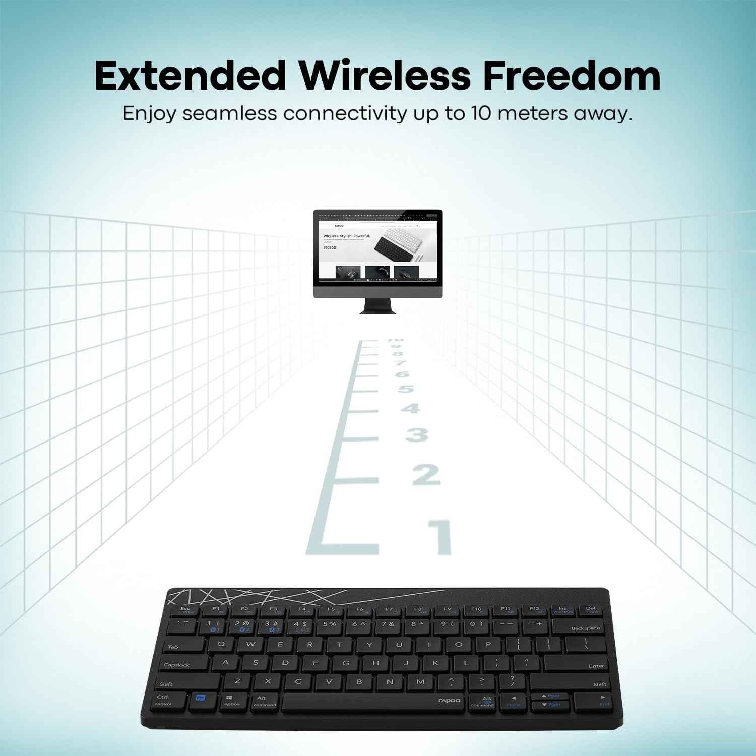 Rapoo K8000M 2.4GHz Black Multi-Mode Wireless Keyboard - view 4