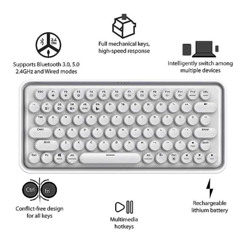 Rapoo Ralemo Pre 5 White Mechanical Wireless Keyboard - view 2