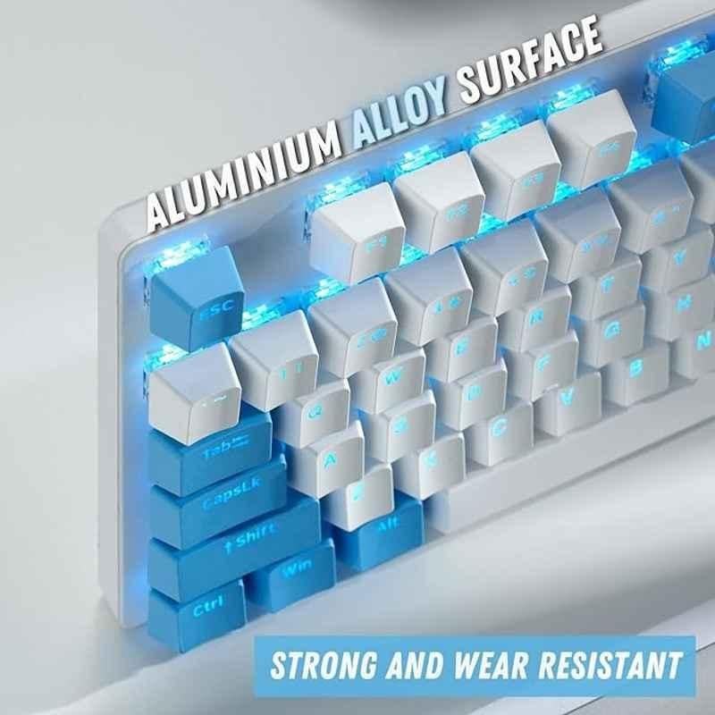 Rapoo V500 Pro White Cerulean Full Size Mechanical USB-A Gaming Keyboard with Aluminium Alloy Body - view 3