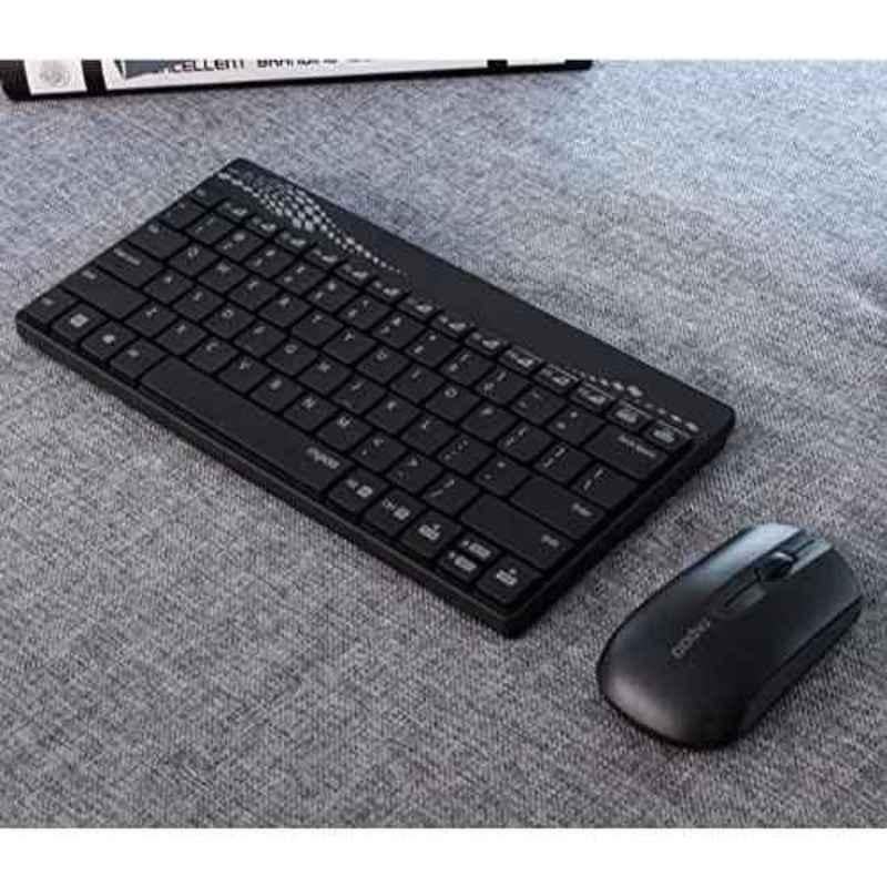 Rapoo Black 1000 DPI Wireless Optical Mini Combo of Keyboard & Mouse, 8000 - view 1