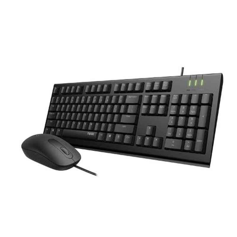 Rapoo X120 Pro Wired Black Keyboard & Mouse Combo - view 2