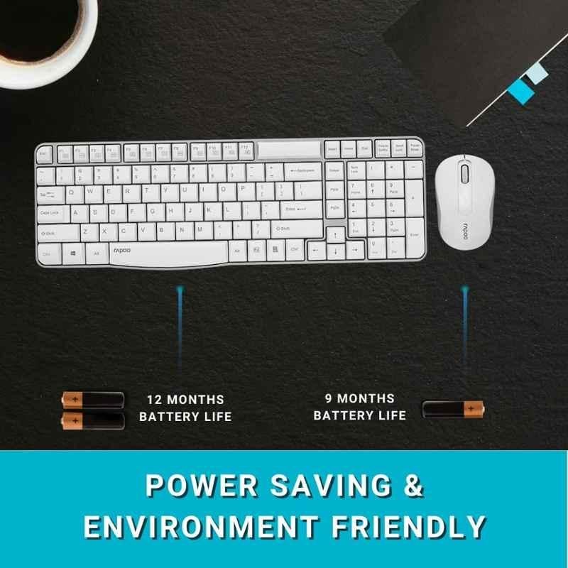Rapoo X1800S White 2.4GHz Wireless Optical Keyboard & Mouse Combo - view 1