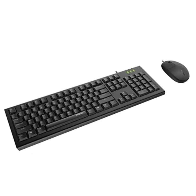 Rapoo Black 1600 DPI Wired Keyboard & Mouse Combo, X125S - view 2