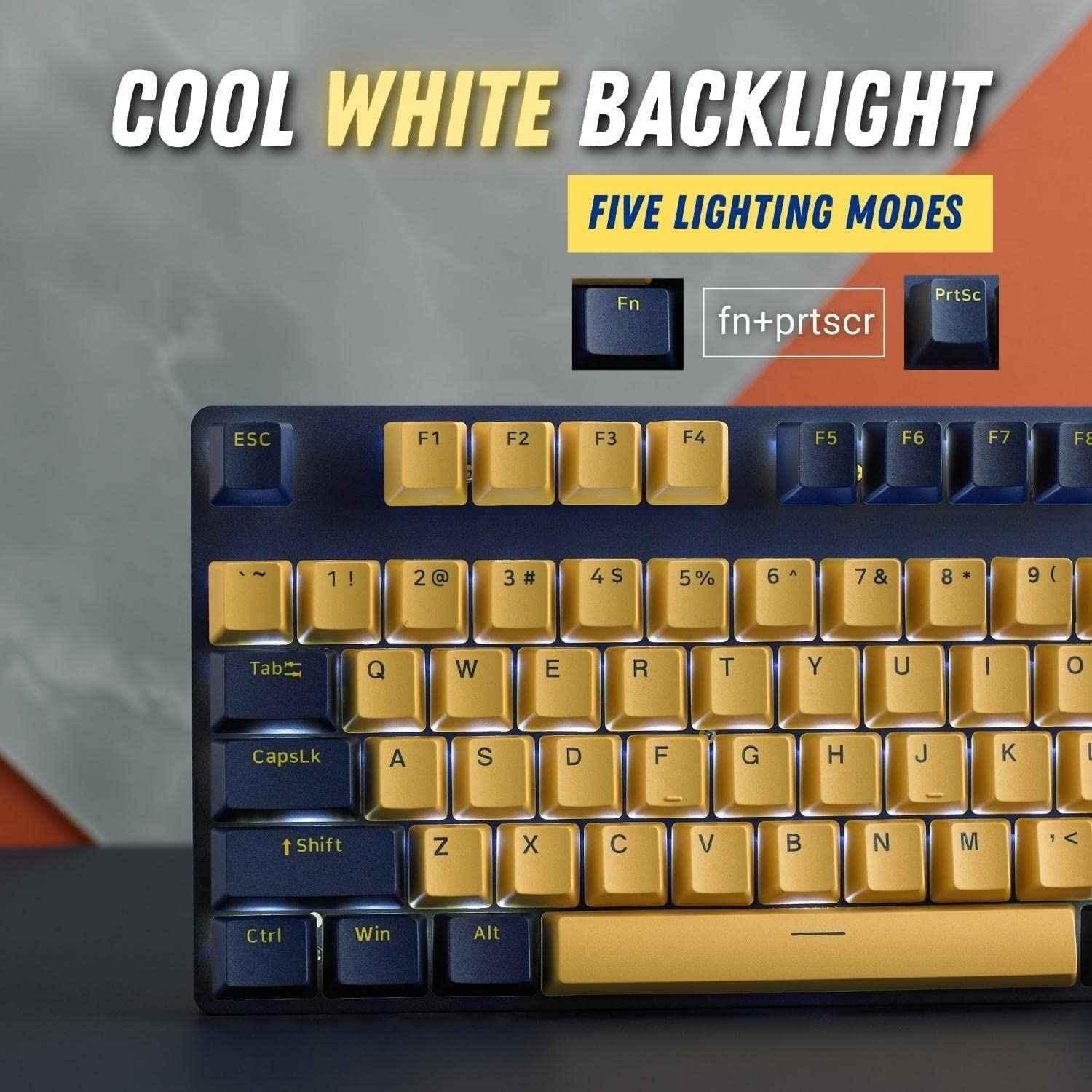 Rapoo V500-Pro 104 Keys Aluminium Alloy Yellow & Blue USB-A Mechanical Gaming Keyboard - view 2