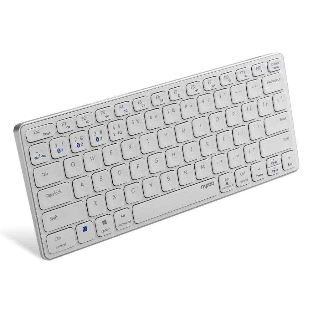 Rapoo White Bluetooth Rechargeable Type-C USB Wireless Keyboard, E9050G