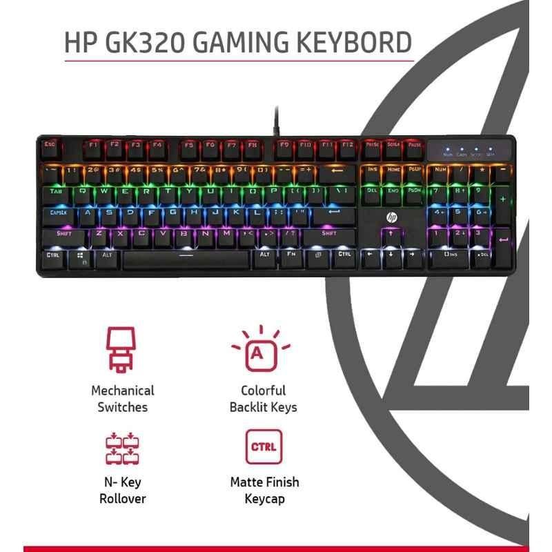 HP GK320 Black Wired Full Size RGB Backlight Gaming Keyboard, 4QN01AA - view 3